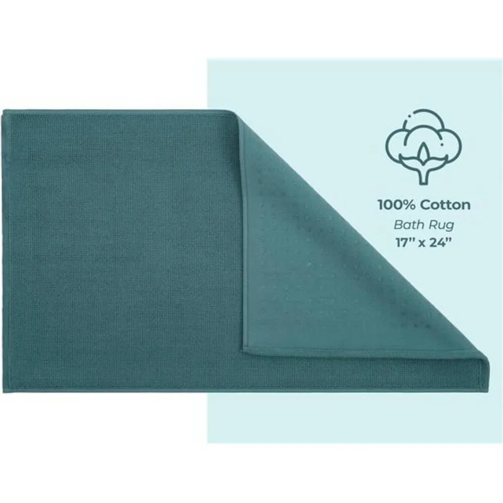 New Bath Rug, 17 in 24 in 100% Cotton Bath Mats Rugs for Bathroom
